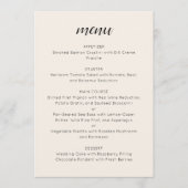 Elégant menu de mariage personnalisé Modèle Crème (Devant)