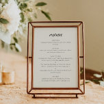 Elégant menu de mariage personnalisé Modèle Crème<br><div class="desc">Ce menu imprimé personnalisable en ivoire et noir ajoute une touche sophistiquée et polie à votre expérience culinaire. Disposant d'un agencement propre et d'une calligraphie élégante en haut, il répertorie l'entrée, l'entrée, le plat et le dessert dans un format facile à lire. Parfaits pour les mariages, les dîners de répétition...</div>