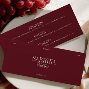 Élégant Menu de Mariage Personnalisé pour les Invi