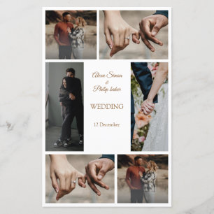 Élégant menu de mariage photo moderne et minimalis