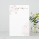 Élégant Menu de Mariage Rose Chic Vierge (Debout devant)