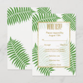 Élégant Menu de Mariage RSVP Fougère Stylé (Devant / Derrière)