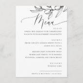 Élégant Menu de Mariage Script Olive | Botanique I (Devant)