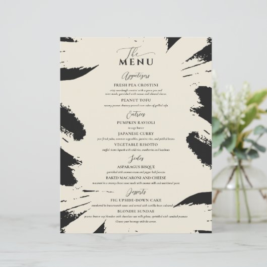 Elégant menu de mariage Trois Entree Bone Black (Debout devant)