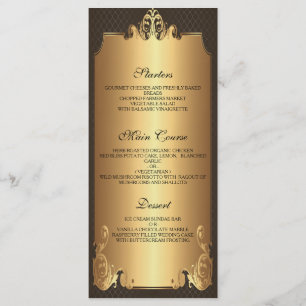 Elégant menu de mariage vintage