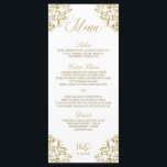 Elégant menu de mariage vintage | Nadine (Or)<br><div class="desc">Cette carte de menu mariage élégante s'harmonise parfaitement avec notre suite d'invitation Nadine. La couleur design est en or, mais vous pouvez changer la couleur du design en changeant la couleur arrière - plan. **COMMENT CHANGER VOTRE COULEUR DE CONCEPTION** 1) Cliquez sur le bouton "Personnaliser". 2) Cliquez sur le lien...</div>