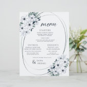 Elégant menu de menthe Turquoise Florale (Debout devant)