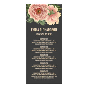 Elégant menu de pivoines roses à la mode florale e