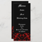 Elégant menu de réception de mariage à thème gothi (Devant / Derrière)