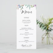 Elégant menu de réception de mariage Fleur sauvage (Debout devant)