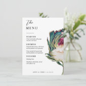 Elégant menu de table de mariage aquarelle (Debout devant)