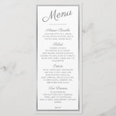 ÉLÉGANT MENU DÎNER réception moderne gris argent (Devant)
