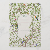 Elégant menu d'oiseaux botaniques Modèle - Mariage (Devant)