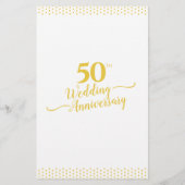 Élégant menu du 50e anniversaire de Mariage (Dos)