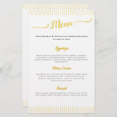 Élégant menu du 50e anniversaire de Mariage (Devant / Derrière)