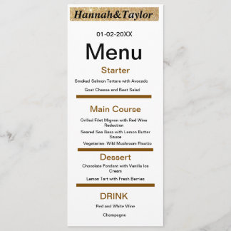 Elégant menu du dîner modèle