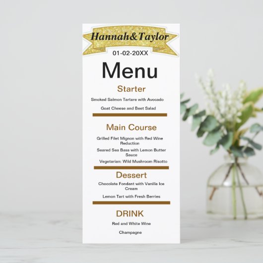 Elégant menu du dîner modèle (Debout devant)