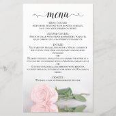 Élégant menu du Mariage budget rose rose pâle (Devant)