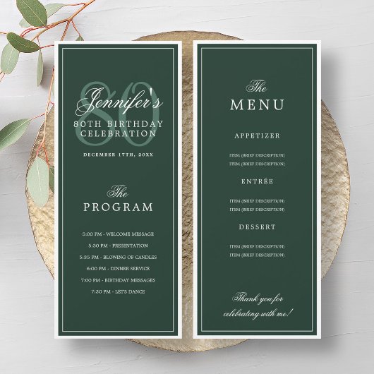 Élégant menu du programme de fête d'anniversaire 8