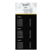 Elégant menu du restaurant Faux Marbre blanc (Dos)