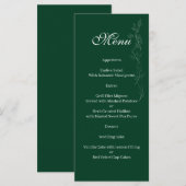 Élégant menu Emerald Green leaf (Devant / Derrière)