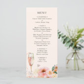 Elégant menu Fête des mariées Champagne Floral Ros (Debout devant)