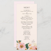 Elégant menu Fête des mariées florale rose (Devant / Derrière)