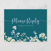 Élégant menu Fleur sauvage Choix carte postale RSV (Devant)