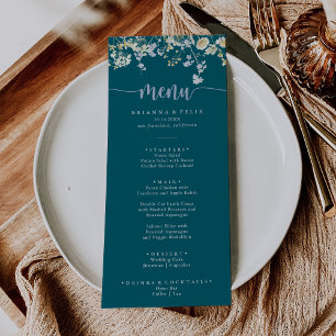 Élégant menu Fleur sauvage coloré