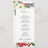 Élégant Menu Floral Hiver modèle (Devant / Derrière)