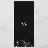 Elégant menu Floral noir et blanc Mariage (Dos)
