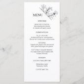 Elégant menu Floral noir et blanc Mariage (Devant)