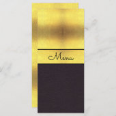 Elégant menu Gold & Black Mariage (Devant / Derrière)