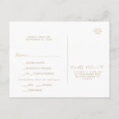Elégant Menu Gold Script Choice Carte Postale RSVP (Dos)