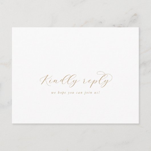 Elégant Menu Gold Script Choice Carte Postale RSVP (Devant)