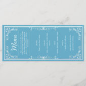 Elegant Menu - Lichtblauwe Vlinder Quinceañera (Voorkant)