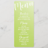 Élégant menu Lime Green Ombre (Devant)