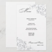 Élégant menu Mariage à fleurs d'eau douce (Devant / Derrière)