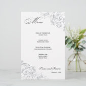 Élégant menu Mariage à fleurs d'eau douce (Debout devant)