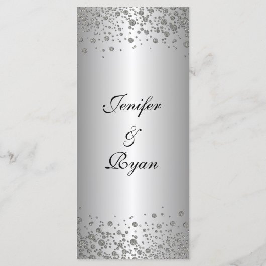 Élégant menu Mariage argent (Dos)