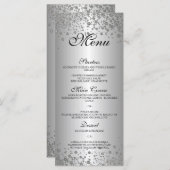 Élégant menu Mariage argent (Devant / Derrière)