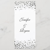 Élégant menu Mariage argent (Dos)
