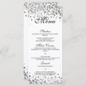 Élégant menu Mariage argent (Devant / Derrière)