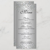 Élégant menu Mariage argent (Devant / Derrière)