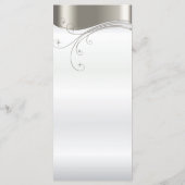 Élégant menu Mariage argent et satin blanc (Dos)