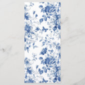 Elégant menu Mariage avec délicate fleurs bleues (Dos)
