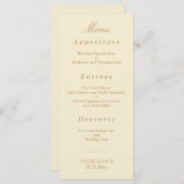 Elégant menu Mariage beige crème (Devant / Derrière)
