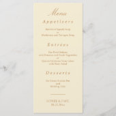 Elégant menu Mariage beige crème (Devant)