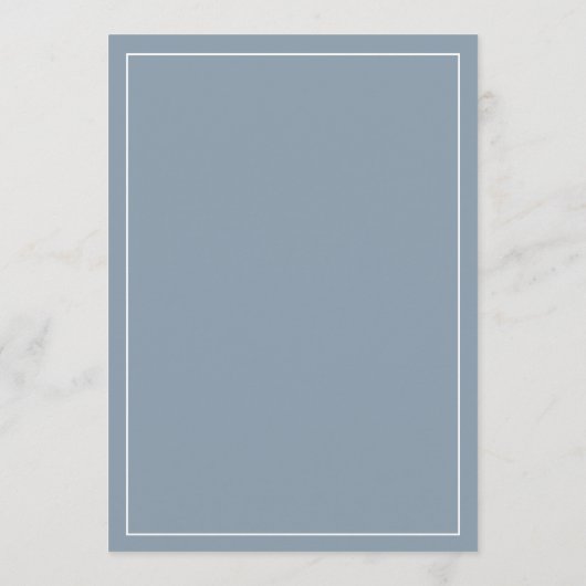 Elégant menu Mariage bleu bleu foncé (Dos)