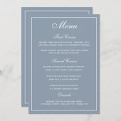 Elégant menu Mariage bleu bleu foncé (Devant / Derrière)